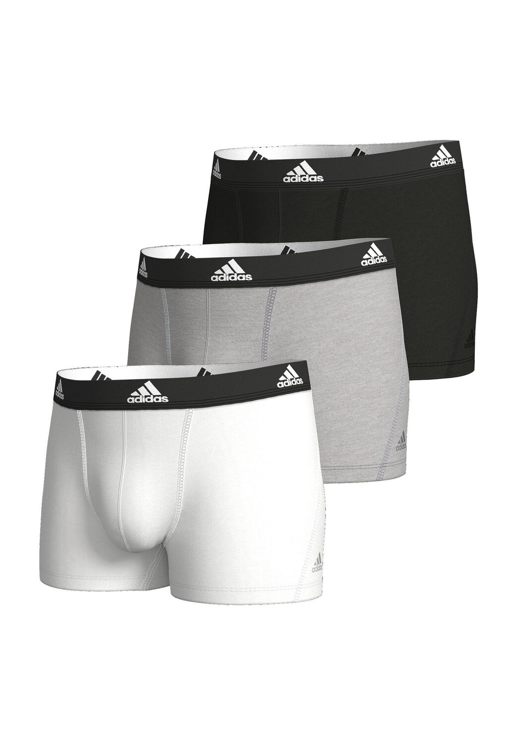 

Хлопковые трусы Active Flex, 3 пары, с логотипом на поясе, мужские adidas, цвет Multicolor
