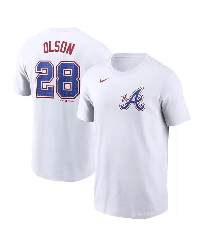 

Футболка мужская Matt Olson White Atlanta Braves City Connect Fuse Name Number Nike