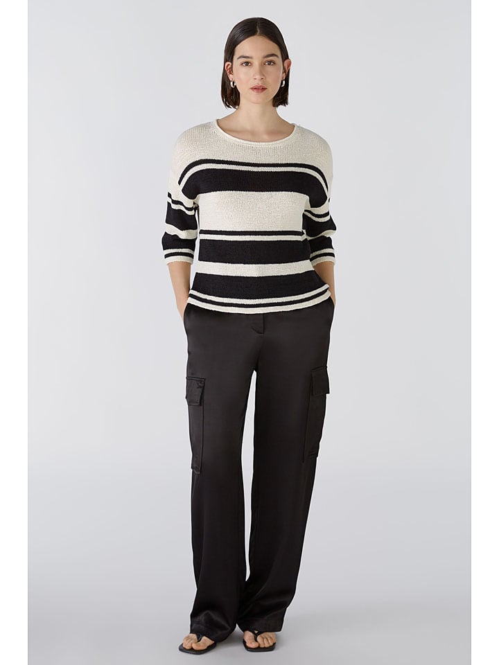 

Пуловер Oui Pullover, цвет Schwarz/Creme