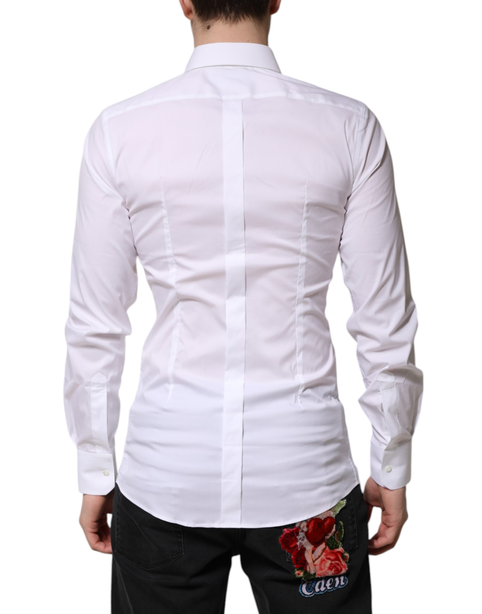 Белая хлопковая рубашка GOLD с длинными рукавами Dolce & Gabbana, White — фото 3