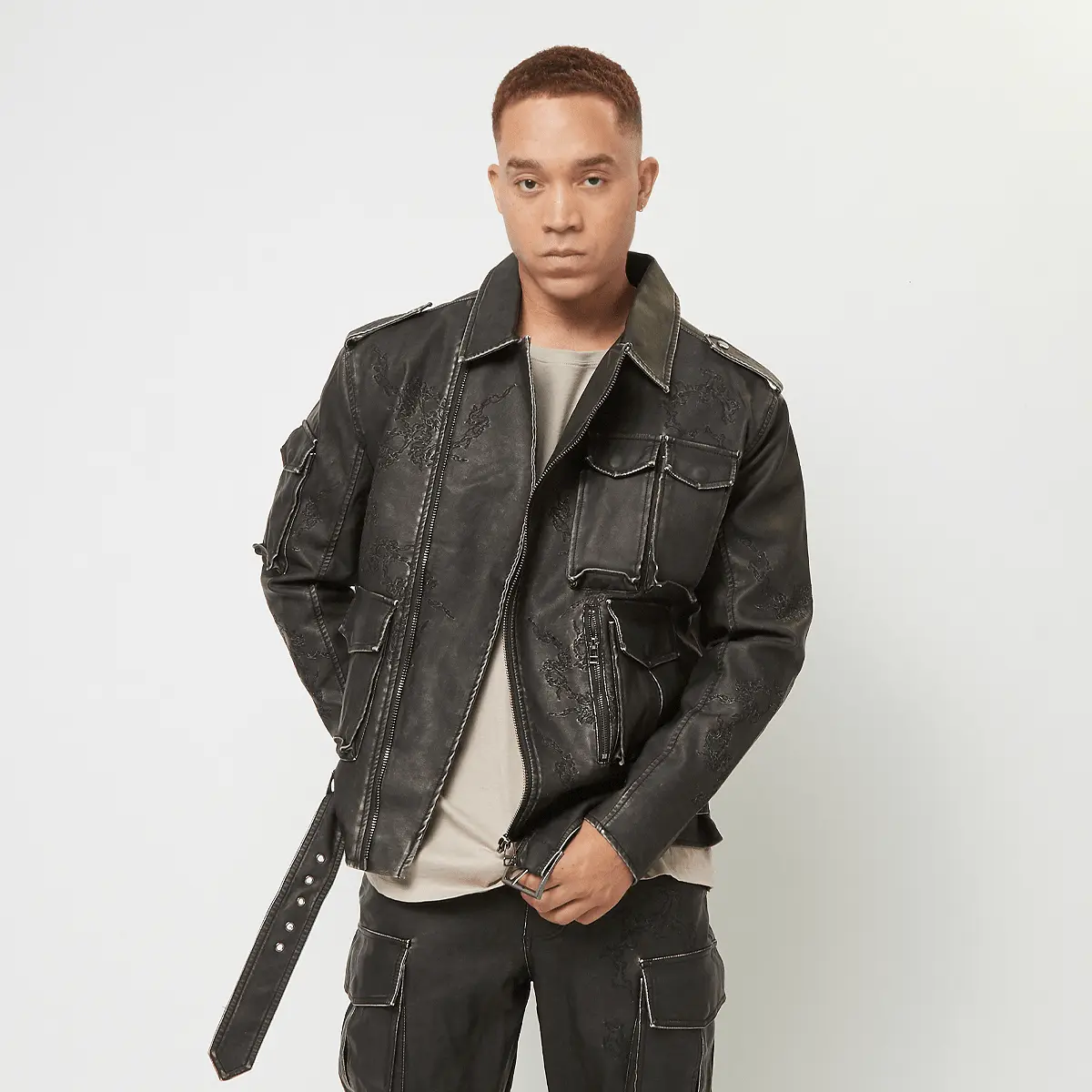 

Куртка Smoke Rise Washed Vegan Leather Biker Jacket, черный