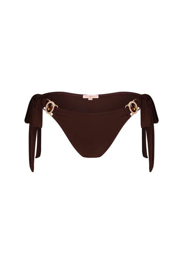

Плавки бикини Amour со стильной отделкой камнями Moda Minx, цвет coffee