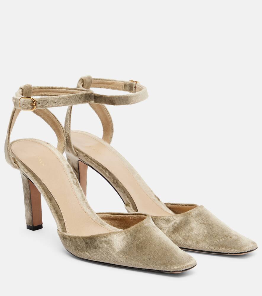 Туфли-лодочки Carla 80 velvet The Row, Taupe