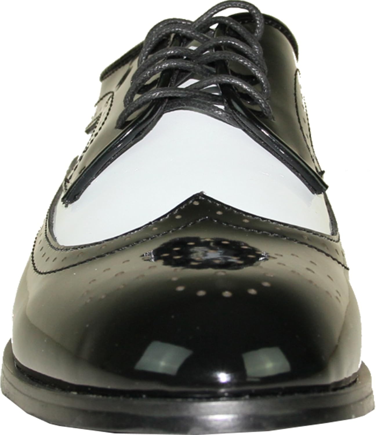 Мужские туфли VANGELO TAB-3 и JY03 Wing Tip Oxford для смокинга, выпускного и свадьбы, черно-белые двухцветные лакированные - доступны широкие размеры Jean Yves — фото 2