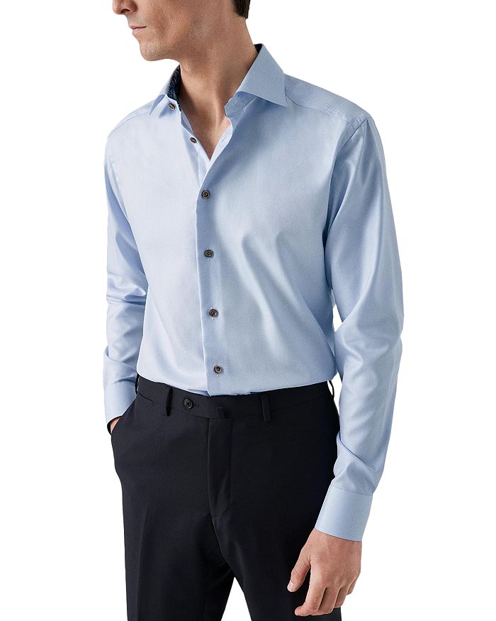 

Рубашка Contemporary Fit Solid с узором пейсли Eton, синий