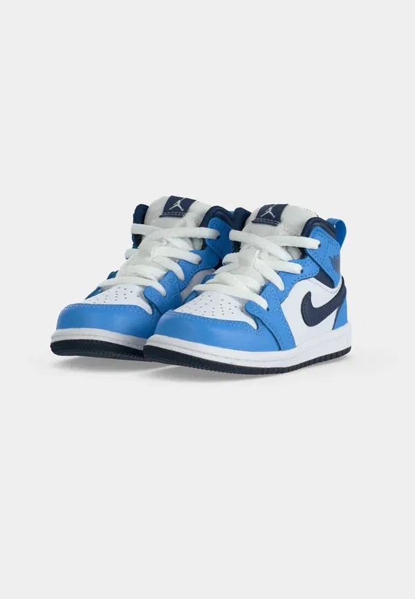 Кроссовки детские Jordan 1 Mid, цвет полночная лазурь/университетский синий/белый/парус/вершинный белый — фото 3