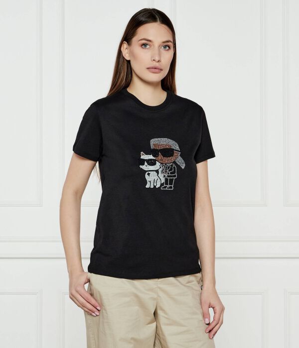 

Футболка женская Karl Lagerfeld Ikon с аппликацией, черный