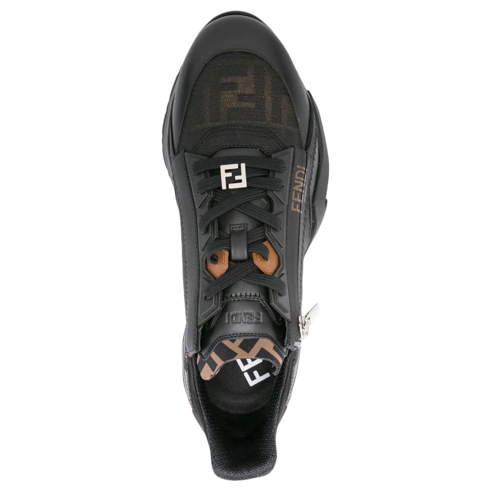 Футболка Ff Jacquard Low Top Кроссовки FENDI, Черный — фото 4