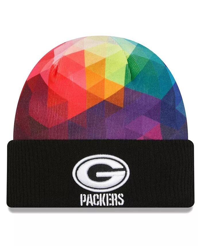 

Мужская черная вязаная шапка с манжетами Green Bay Packers 2023 NFL Crucial Catch New Era, черный