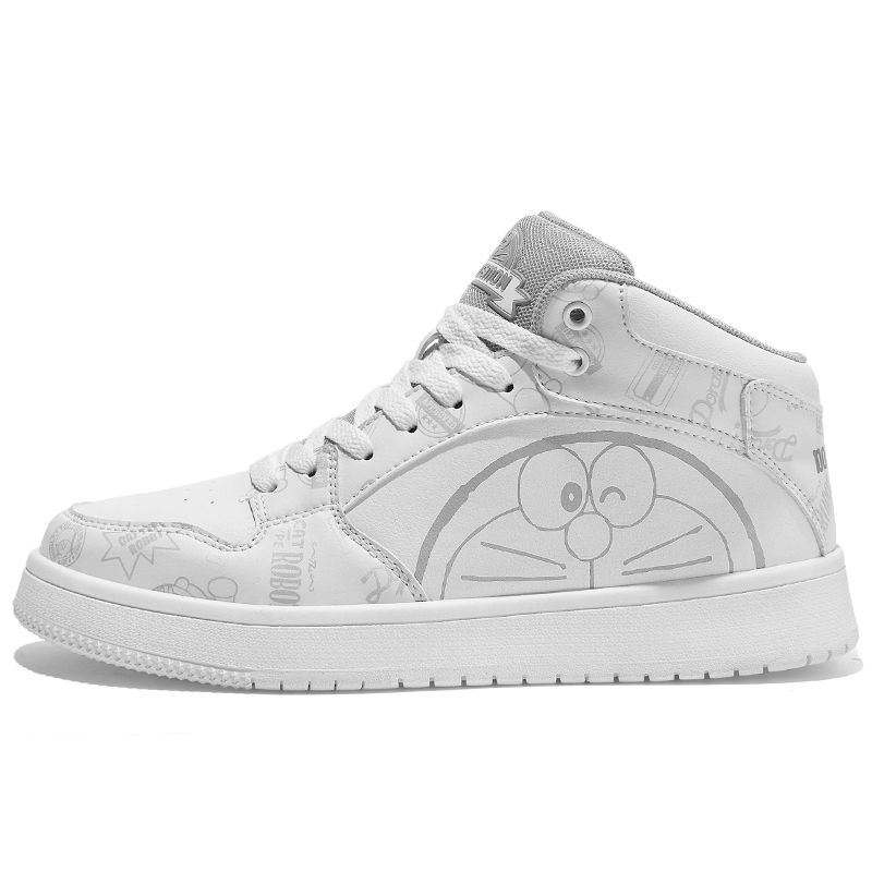 

Doraemon Дораэмон джинсовые черные унисекс мид-топ скейтборд кроссовки, цвет Denim Black