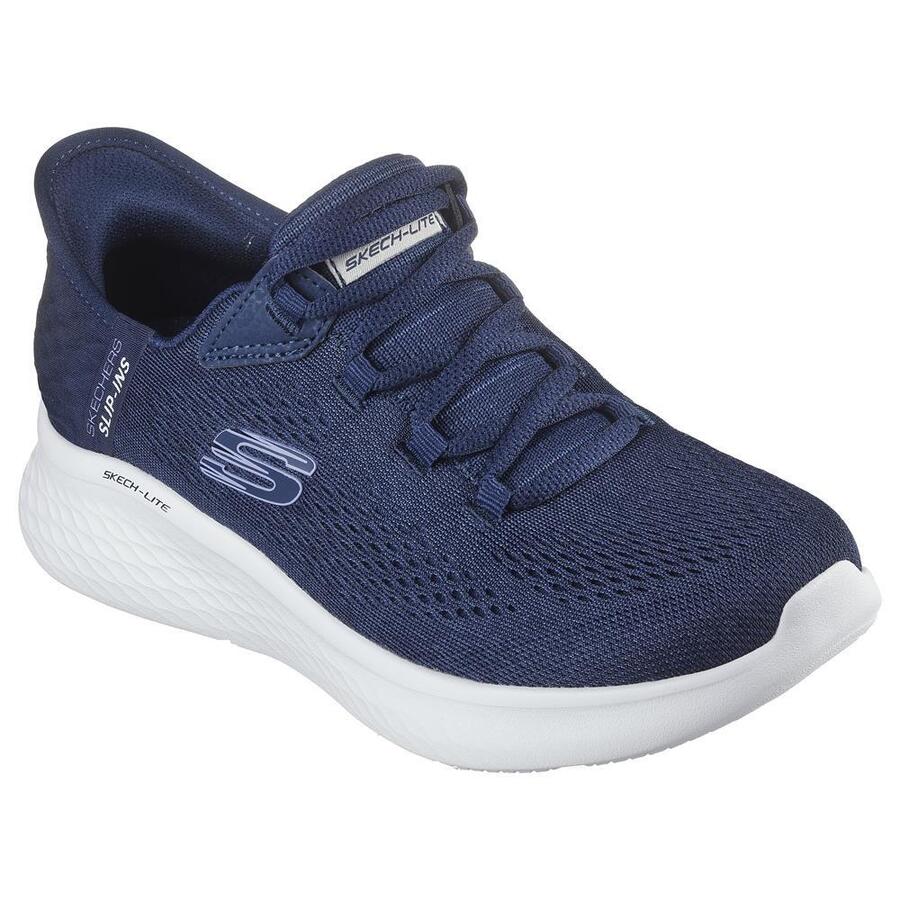 Кроссовки женские Skechers Slip-ins Skech-lite Natural Beauty СИНИЕ — фото 2
