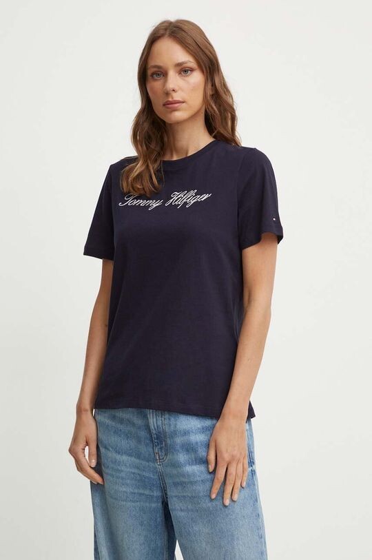 

Хлопковая футболка Tommy Hilfiger, темно-синий