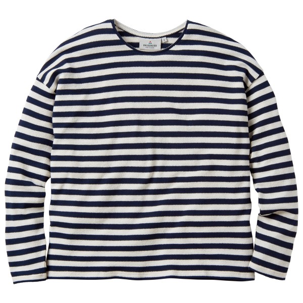 

Женская футболка с длинным рукавом в полоску с панорамным принтом Passenger, синий