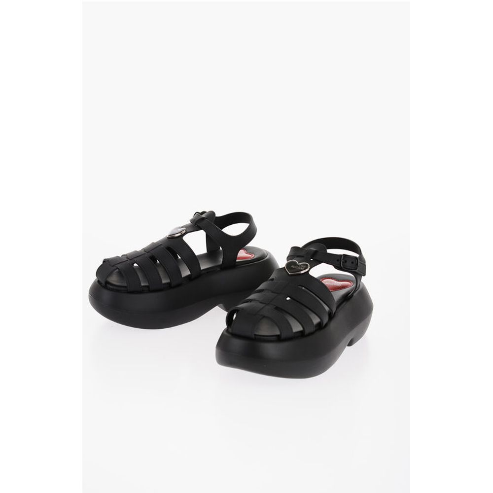 Сандалии LOVE из ПВХ на платформе 6,5 см Moschino, Black