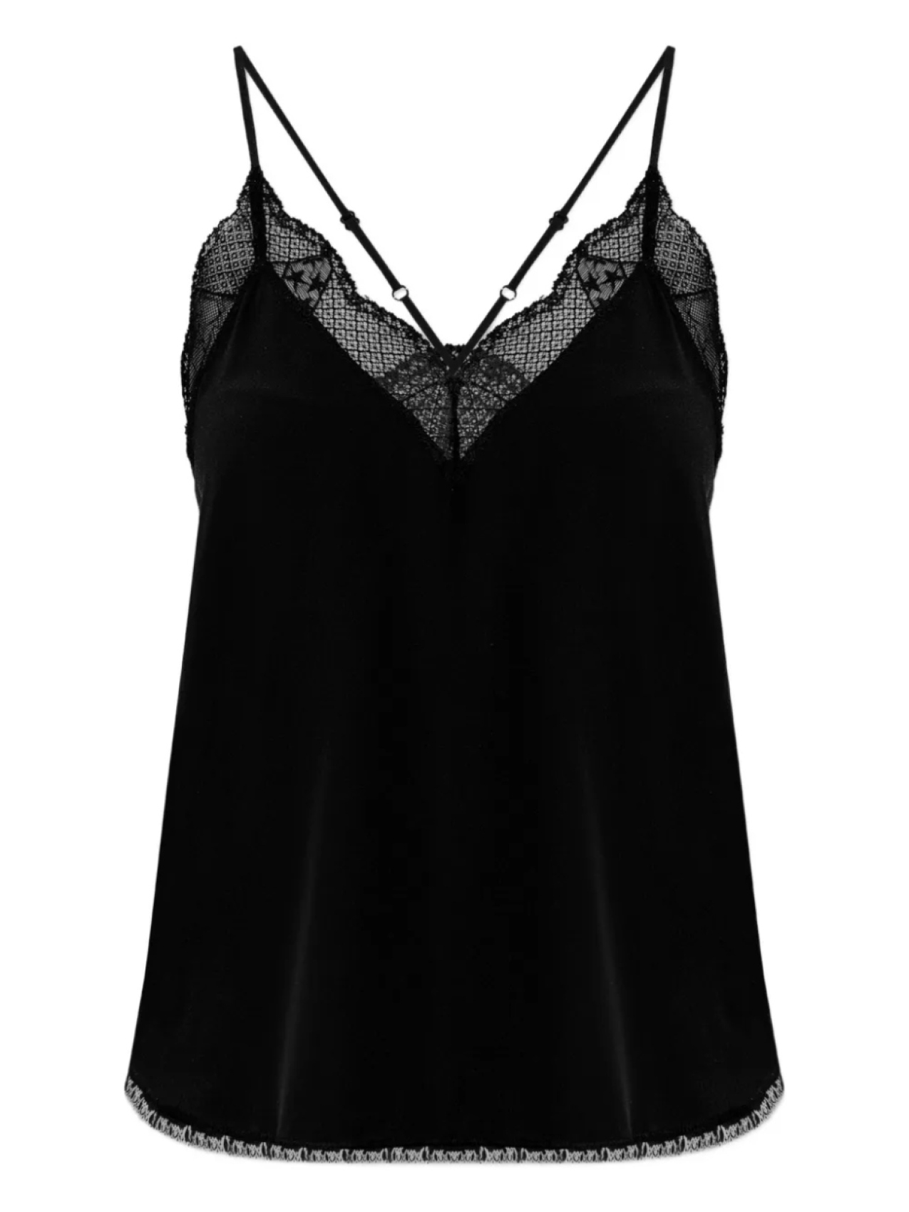 

Отделанная кружевом майка Zadig&Voltaire, черный