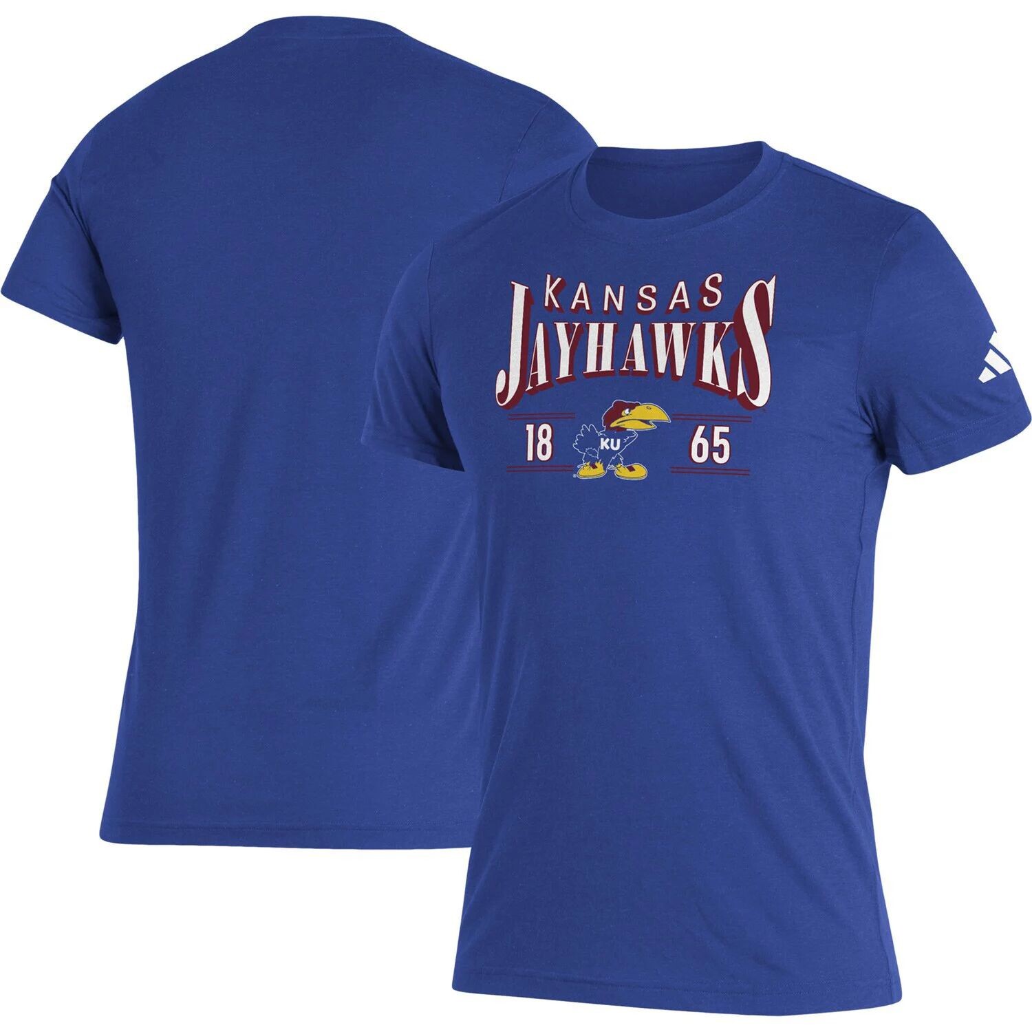 

Мужская футболка Royal Kansas Jayhawks Along The Shadow Tri-Blend adidas