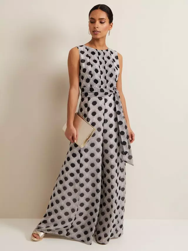 

Комбинезон Phase Eight Petite Janine Statement Wide Leg, цвет black/multi