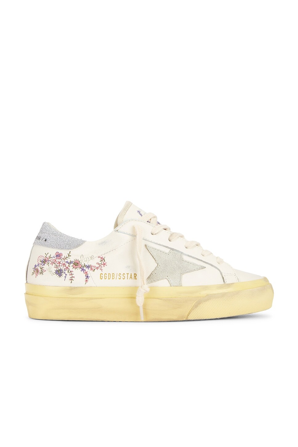 

Кроссовки «Суперзвезда» Golden Goose, цвет White Multicolor, Ice, & Silver