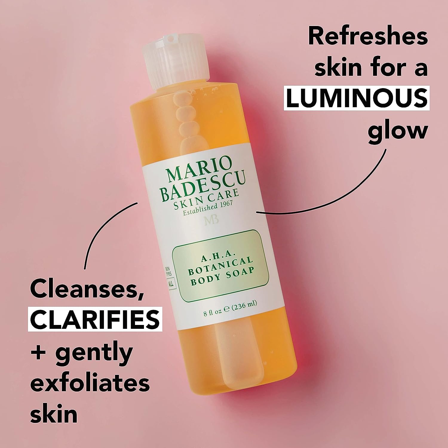Мыло для тела AHA Botanical от Марио Бадеску для унисекс - 8 унций Mario Badescu, Clear/Transparent — фото 3