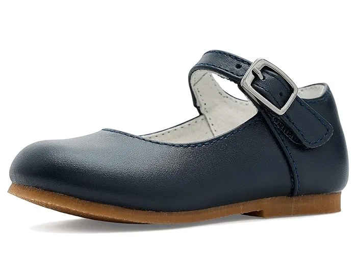 Туфли балетки с перламутровым блеском Rebecca L'Amour Shoes Kids, Dark Navy