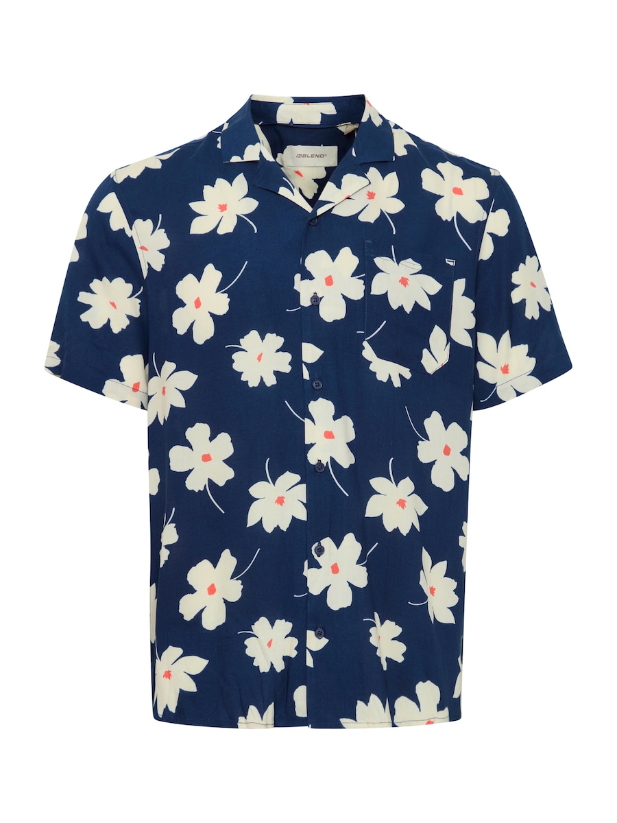 

Рубашка на пуговицах классического кроя BLEND BHADAN, темно-синий