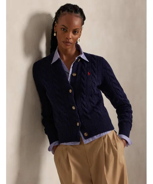 

Шерстяной кардиган Slim fit Polo Ralph Lauren, синий