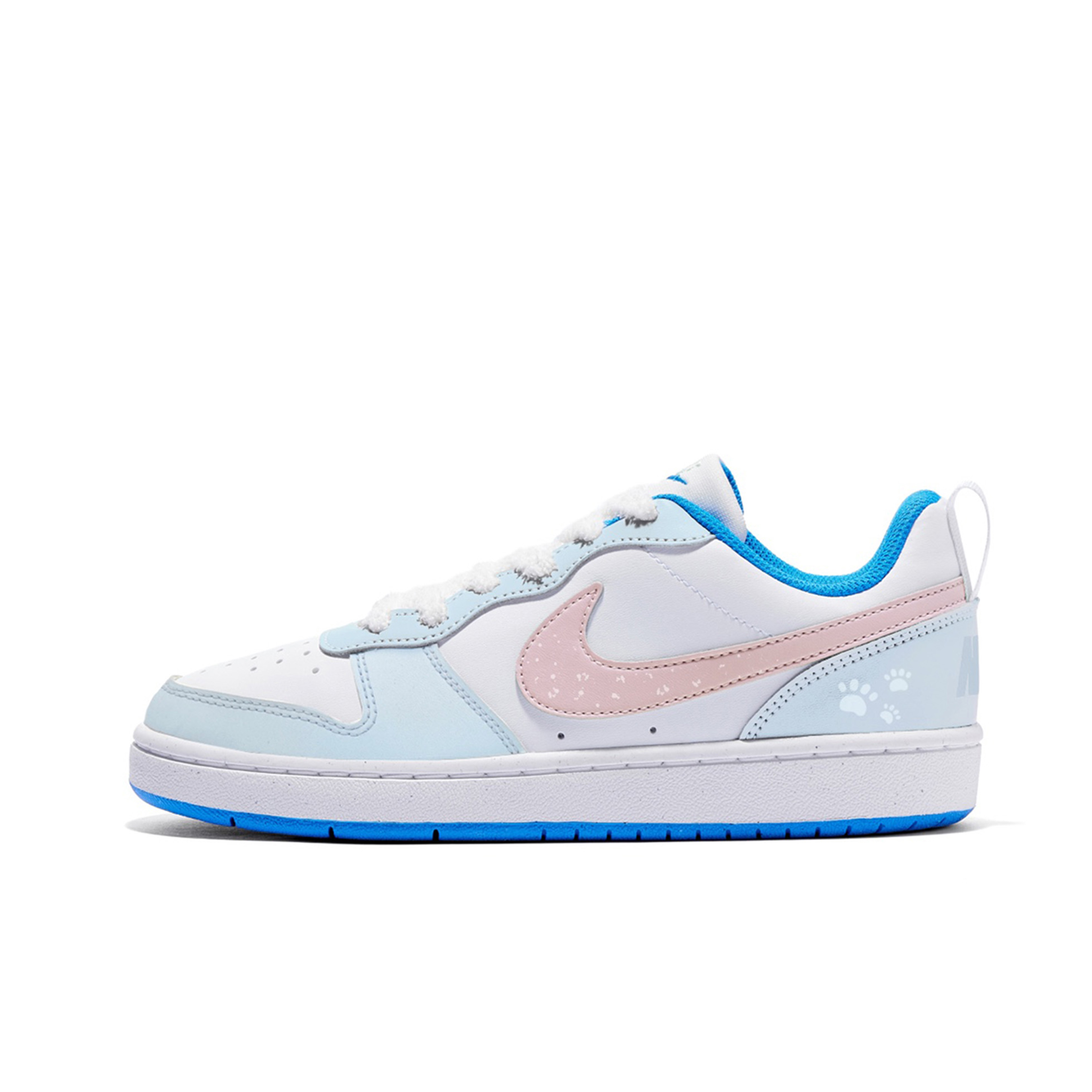 

Nike Court Borough Ice Pink противоскользящие устойчивые к истиранию низкие кроссовки для скейтбординга Blue Pink для подростков