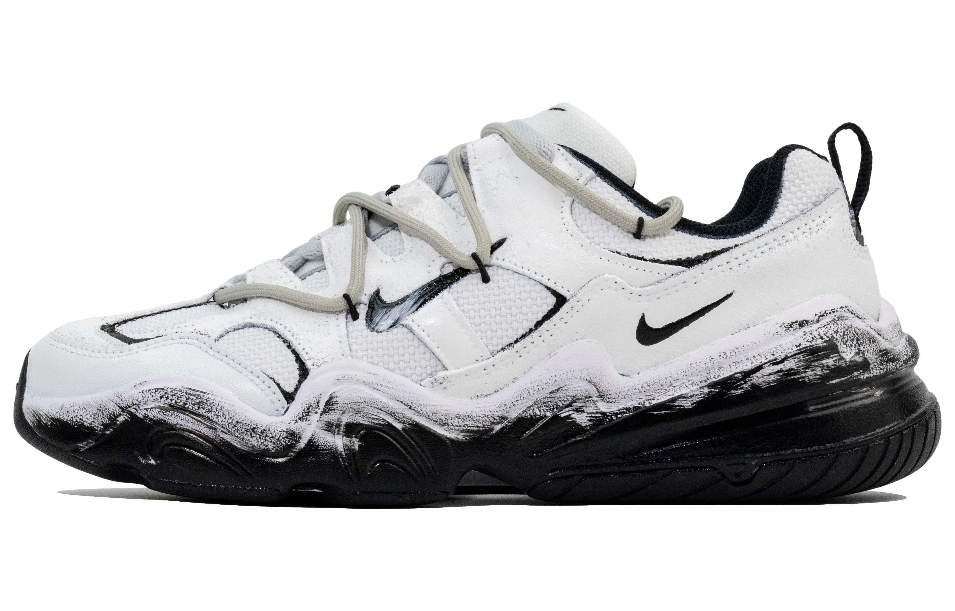

Nike Низкие повседневные кроссовки Tech Hera, устойчивые к истиранию, мужские, белые, черные