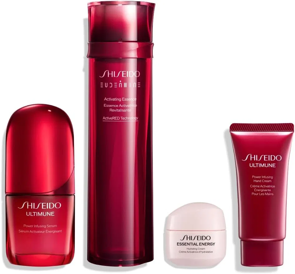 Набор для ухода за кожей Shiseido с эссенцией 145 мл, сывороткой для тела 30 мл, мини-кремом 15 г и компактным кремом для рук 30 г
