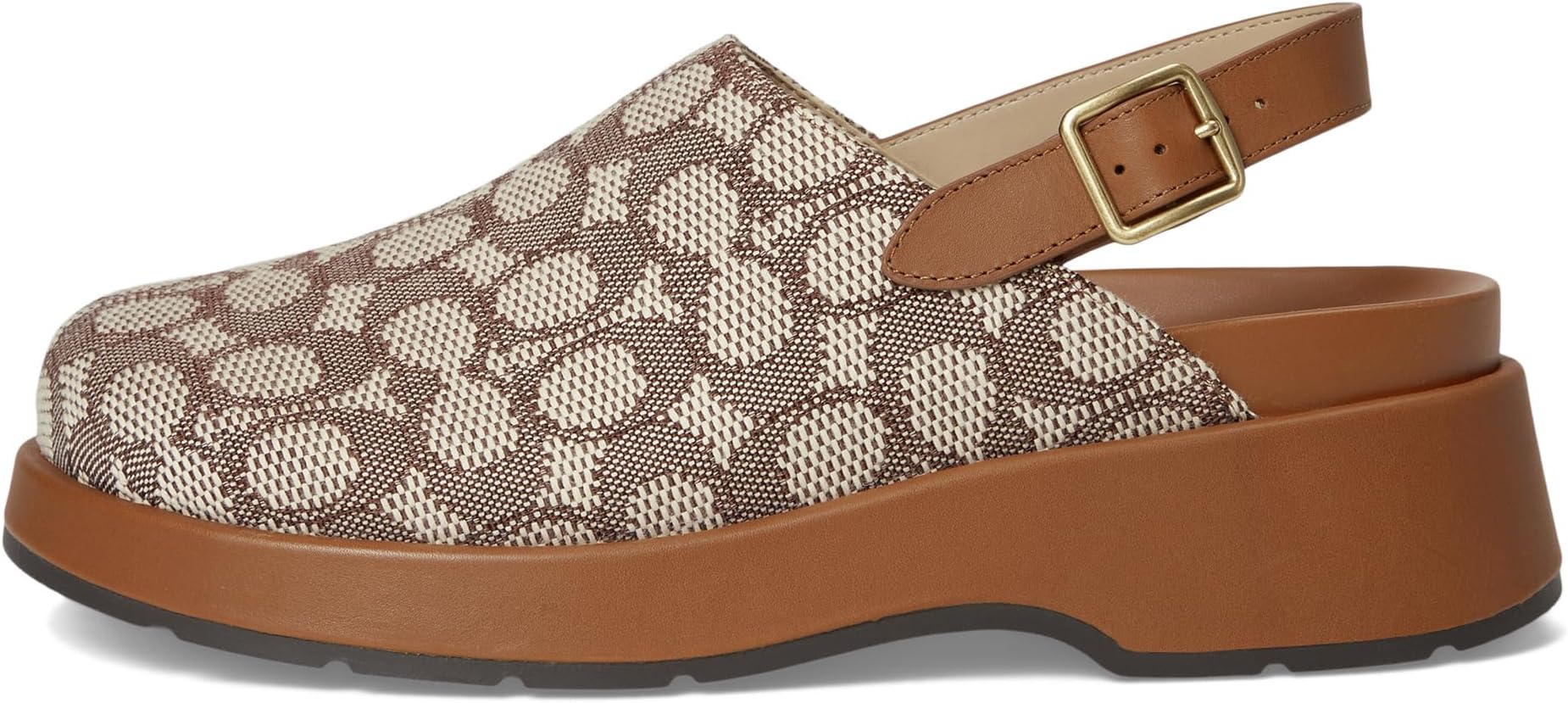 Сабо COACH Sculpted C Platform Clog In Signature Textile Jacquard, цвет Cocoa/Burnished Amber — фото 4