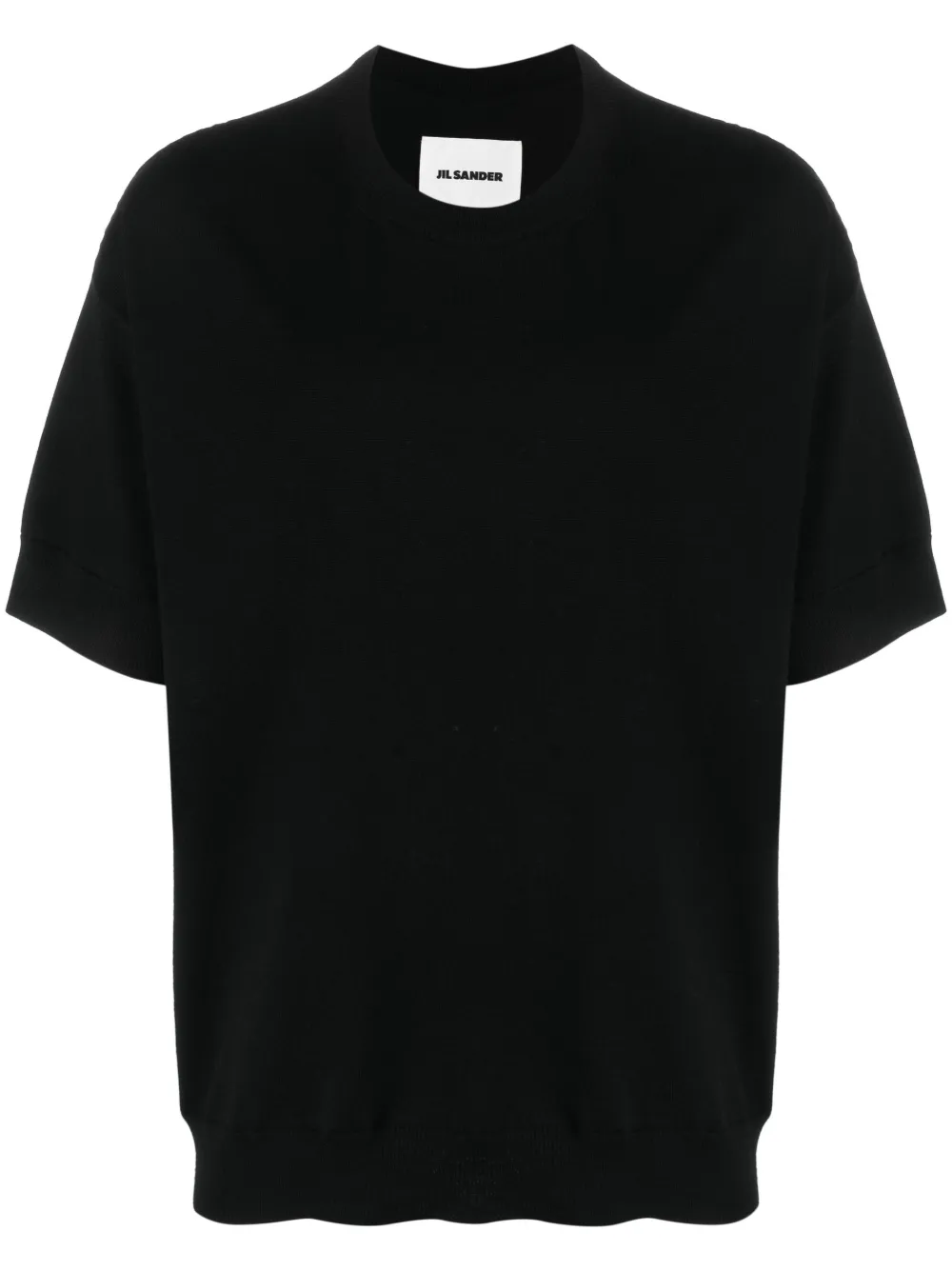 

Шерстяной джемпер с короткими рукавами JIL SANDER, черный