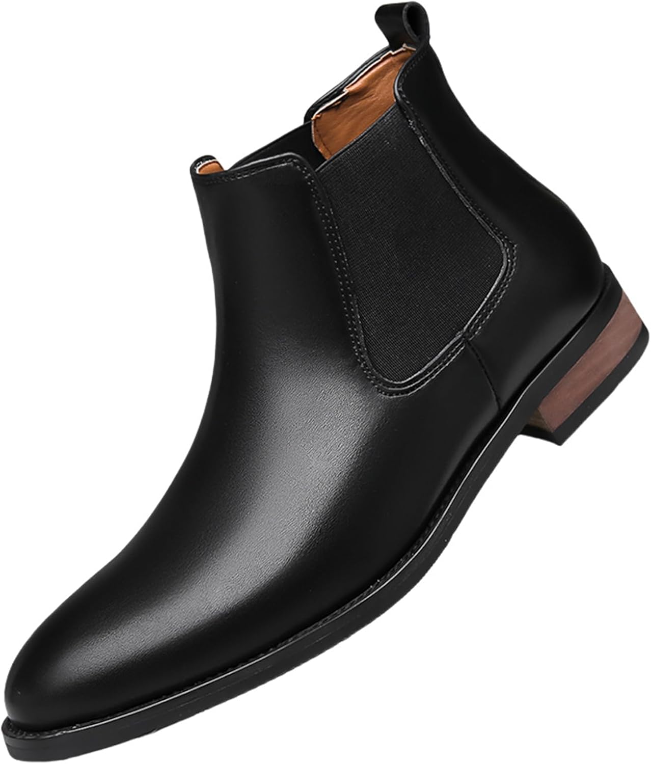 

Мужские ботинки челси на слипонах из натуральной кожи, легкие, прочные, удобные, с острым носком, для бизнеса, повседневной носки, офиса, осени, зимы, вечеринок и официальных мероприятий Tixewsjh, черный