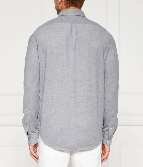 Оксфордская трикотажная рубашка Regular fit Polo Ralph Lauren, синий — фото 4