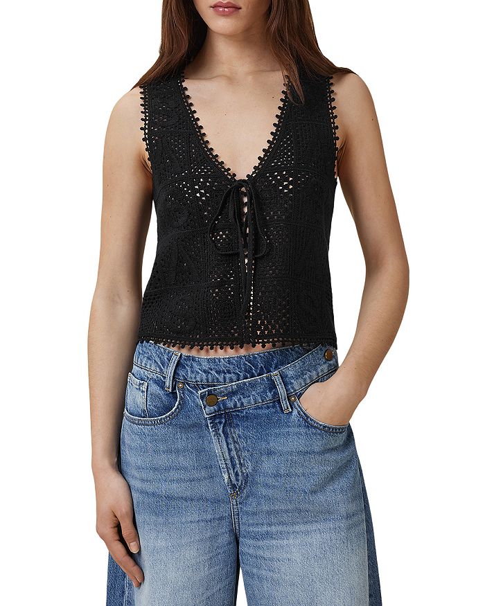 

Флоренс Вязаный Жилет ALLSAINTS, черный