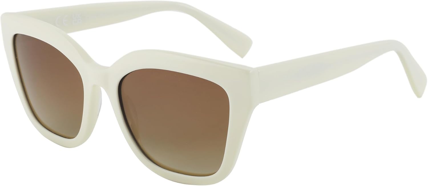 

Женские поляризованные солнцезащитные очки ZENOTTIC, большие солнцезащитные очки, модные ретро-солнцезащитные очки квадратной формы с защитой от УФ-излучения UV400, White