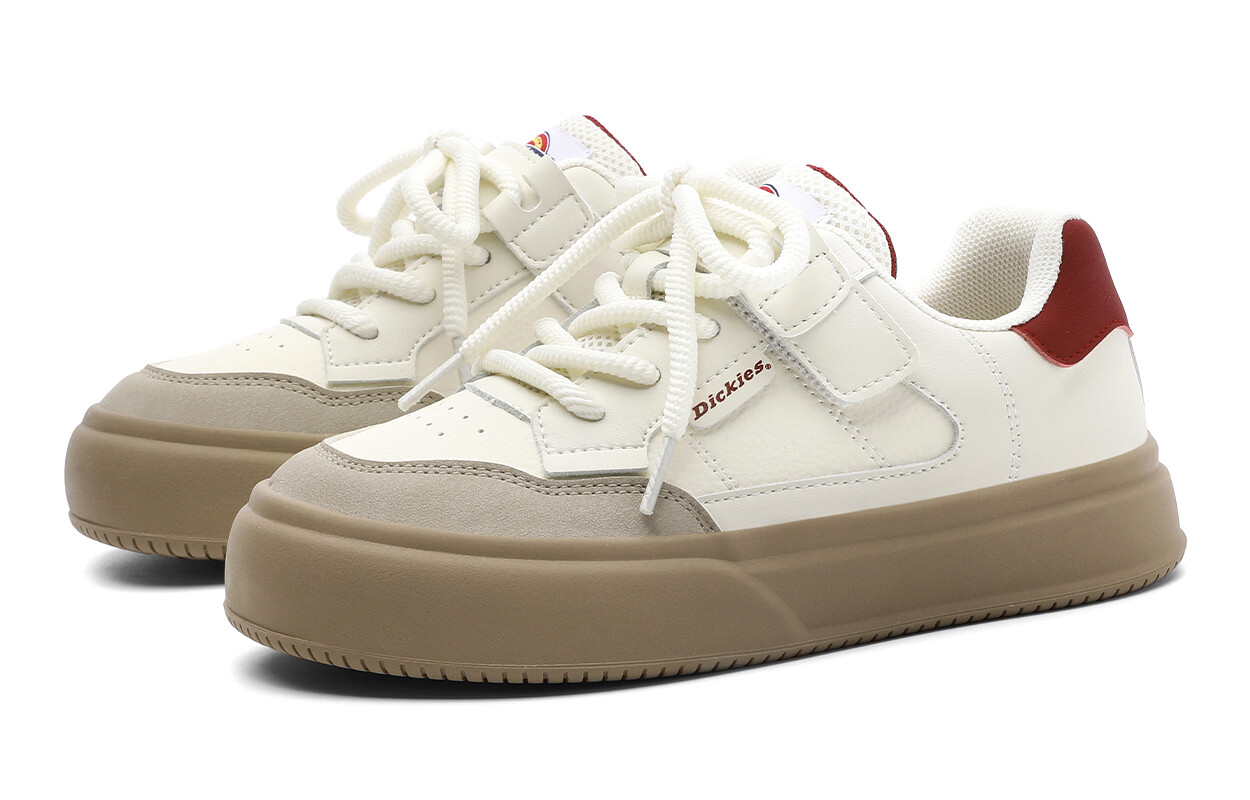 Детские кроссовки для скейтбординга GS Low-top бежевый/красный Dickies, бежевый/красный — фото 4