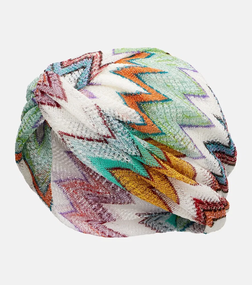 Повязка на голову с зигзагообразным узором из парчи Missoni, мультиколор