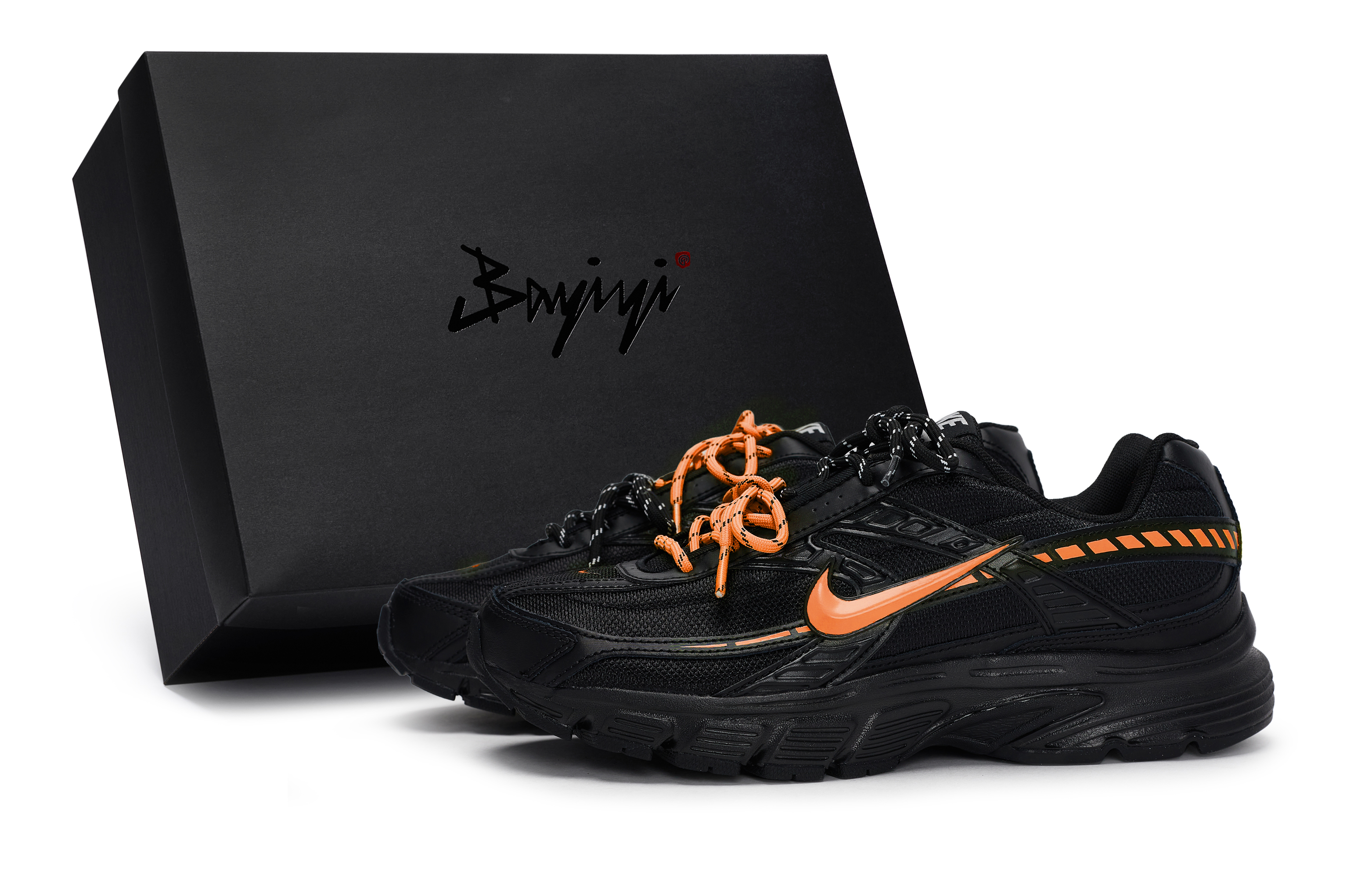 

Nike Кроссовки Initiator Anti Slip с низким верхом, износостойкие, мужские, черно-оранжевые