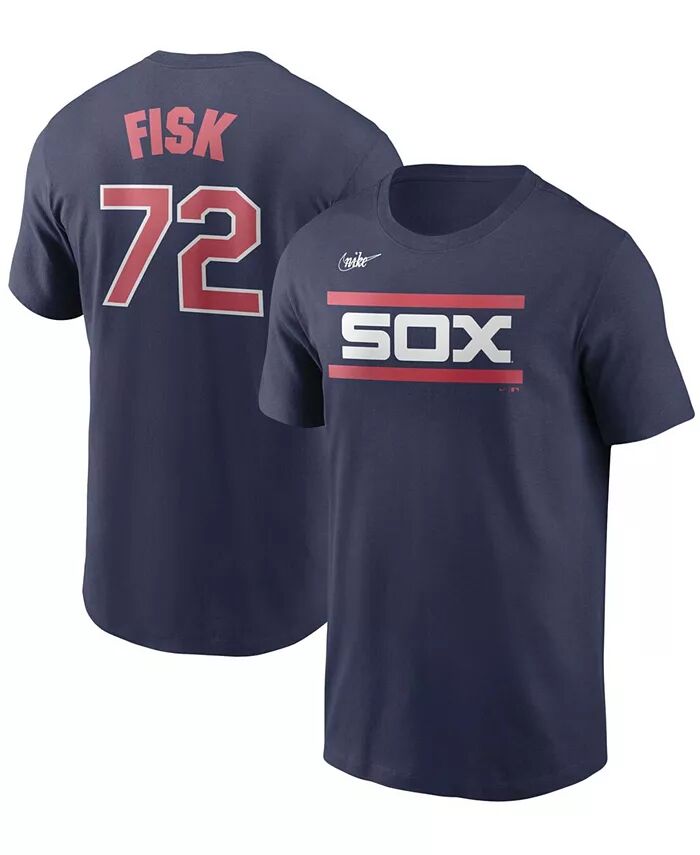 

Мужская футболка Carlton Fisk Navy Chicago White Sox Cooperstown Collection с именем и номером Nike
