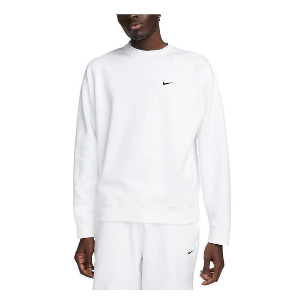 

Рубашка solo swoosh fleece crew sweatshirt 'white' Nike, белый