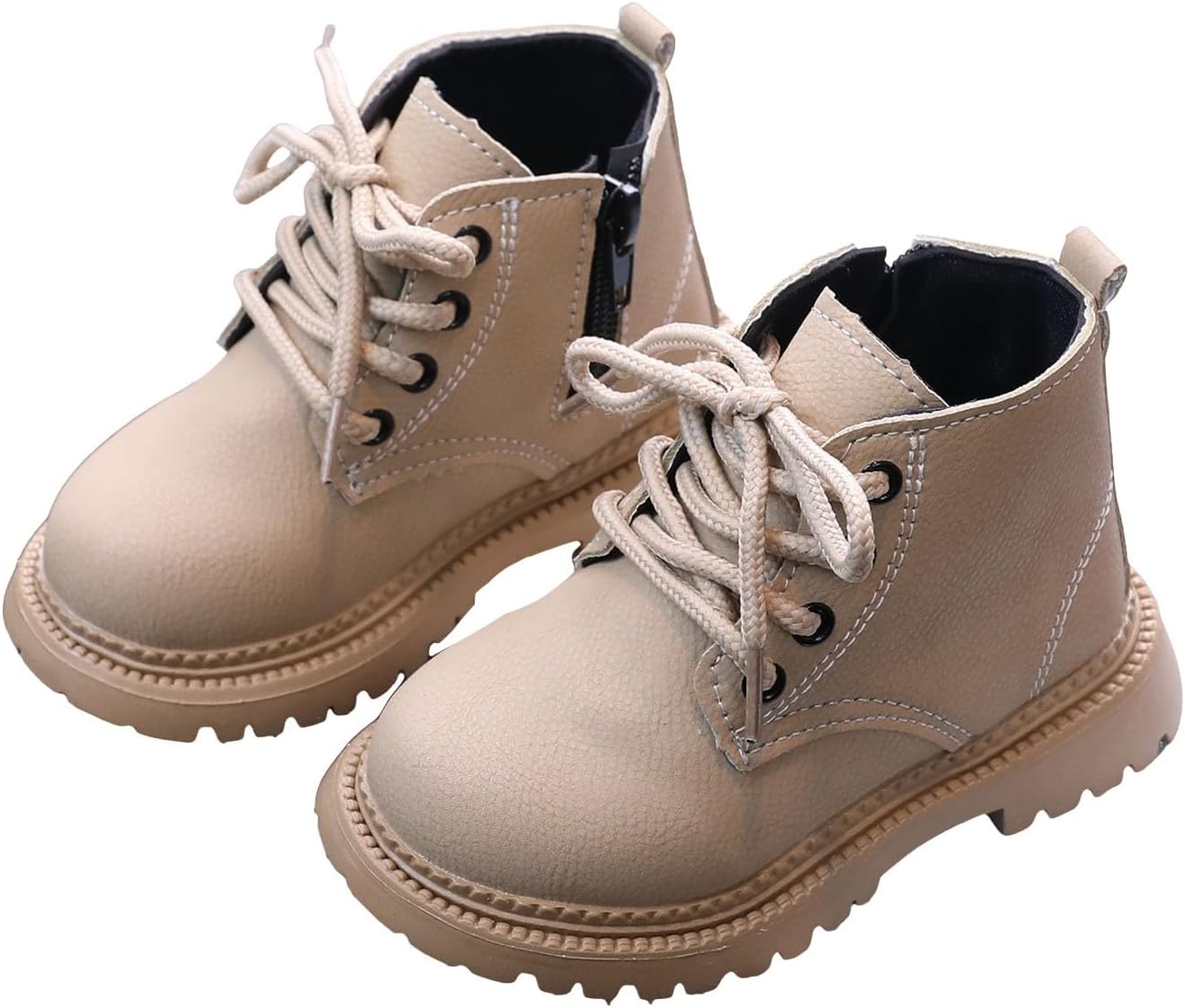 

Демисезонные ботильоны IWIHMIV для девочек, зимние ботинки для девочек, короткие ботильоны, ботинки для мальчиков с боковой молнией, верховая обувь, праздничные ботинки, Beige