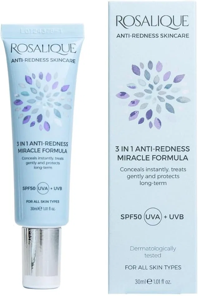 Солнцезащитный крем для лица 3-в-1 Anti-Redness Miracle Formula SPF50 Rosalique Rosalique Anti Redness Skincare