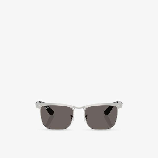

Солнцезащитные очки Ray-Ban Wayfarer Deluxe квадратные в металлической оправе, серебряный