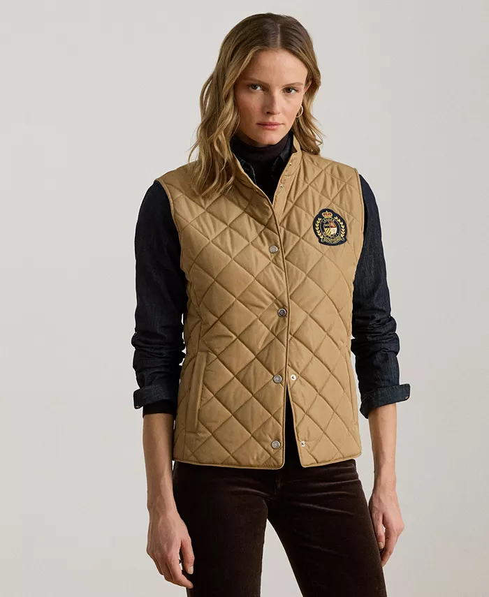 

Женский стеганый жилет Lauren Ralph Lauren, коричневый/бежевый