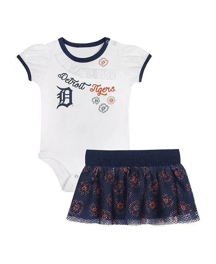 

Комплект с юбкой и боди Detroit Tigers Sweet для маленьких мальчиков и девочек Outerstuff, белый