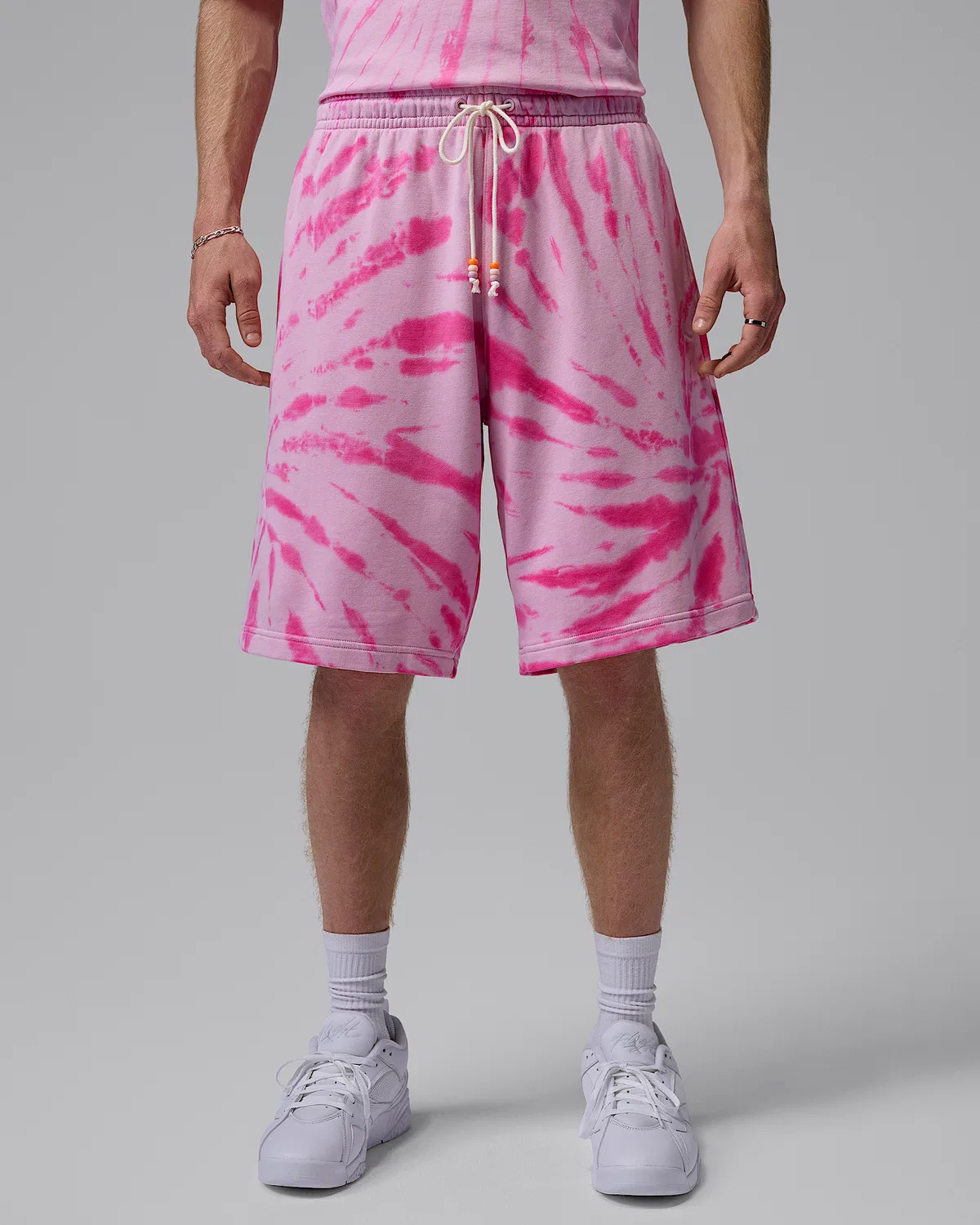 Мужские шорты Tie-Dye Festival Jordan Brooklyn Fleece, Iced Carmine/Pinksicle/Pale Ivory