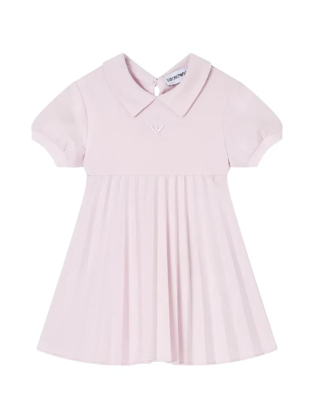 Платье с воротником и складками Emporio Armani Kids, розовый
