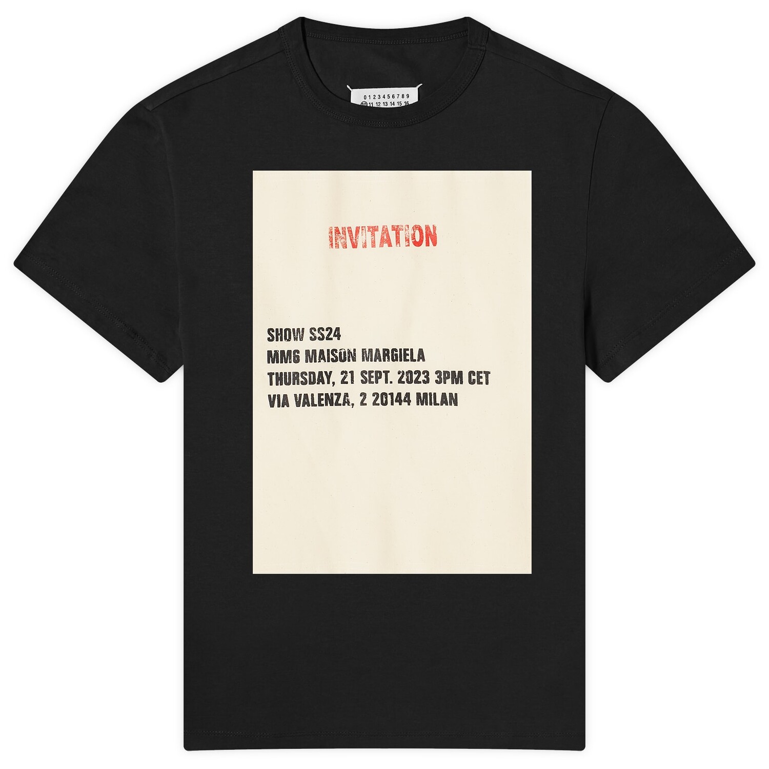 

Футболка Mm6 Maison Margiela Show Invitation Logo T-Shirt, черный