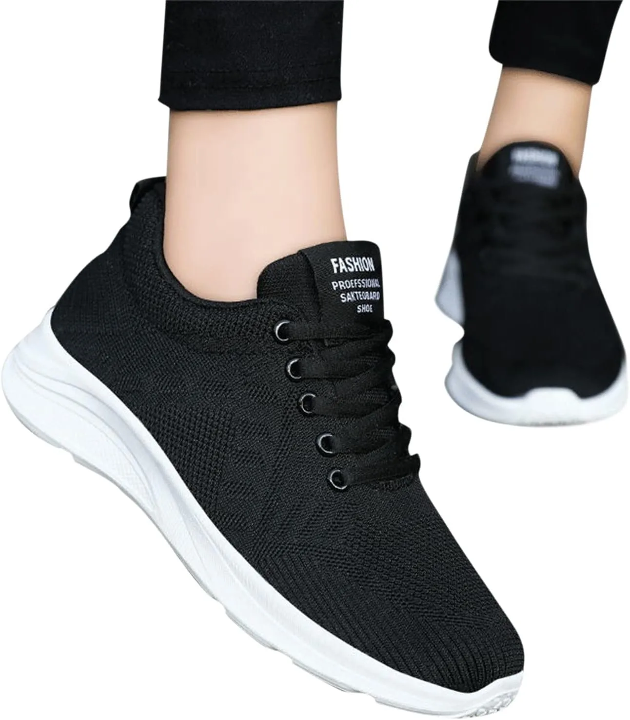 Кроссовки Generisch Mesh Herren: Laufschuhe Herren Wasserdicht Atmungsaktiv Turnschuhe Slip On Wanderschuhe Weich Leicht Sportschuhe rutschfest Freizeitschuhe Schnell Trocknend Sommerschuhe-Halbschuhe, черный — фото 2