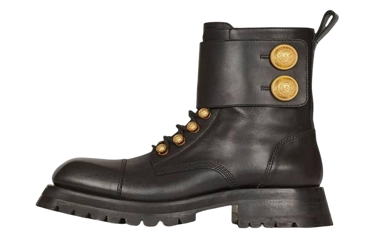 Женские ботильоны с ребристым носком и пуговицами BALMAIN, Original Shoe Box Included